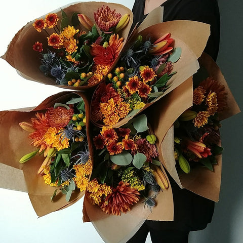 Simply Wrapped Fall Flowers