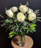 Half a Dozen Roses - White